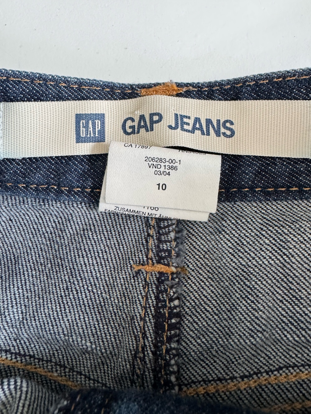 GAP Dark Indigo Blue Rinse Cotton Denim A Line Midi Jean Skirt Sz 10 - Picture 2 of 7